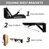 2 Pack Folding Shelf Brackets, Collapsible Shelf Brackets Heavy Duty,