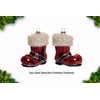 2pcs Blown Glass Santa Boot Ornaments for Christmas Tree