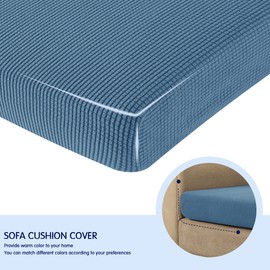 SUBRTEX Stretch Cushion Cover Soft Sofa Seat Slipcover Spandex Chair Couch Cover Suitable for 1-2-3 Seaters Replacement for Furniture Protector(Denim Blue, Small)