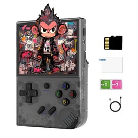 RG35XX Plus Handheld Game Console, 64G TF Card, Linux System Quad core Retro Video Games Console, 3.5 Inch IPS Screen Retro Game Console Support Gamepad and HDMI Output TV(Black)