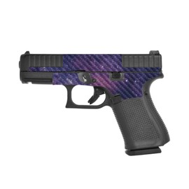 MightySkins Carbon Fiber Skin Compatible with Glock 44 Compact 22LR 4.03” Barrel - Violet Stars | Protective, Durable Textured Carbon Fiber Finish | Easy to Apply and Change Styles | Made in The USA