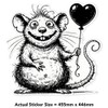 'Love Rat' Clear Sticker Decal – Waterproof Film for Windows,
