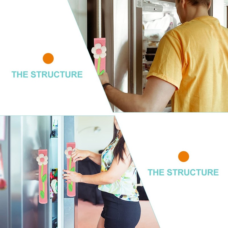Mobestech Fridge Handle Cover Kitchen Glove for Refrigerator Door Flower