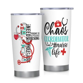 FUWERMON Nurse Gifts for Women Tumbler 20oz, Gift for Nurses LPN RN Thank You Appreciation Retirement Gift, Nurses Week Gifts Stainless Steel Travel Mug