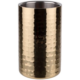 APS 36128 Bottle Cooler 12 cm Outer Diameter 10 cm Inside Double-Walled Stainless Steel Hammered Look