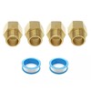 4 Pcs 1/2" MNPT x 1/2" FNPT Thread Brass Hex