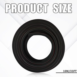 QKYS 1PCS Car Door Seal Strip, Rubber Double Layer Weather Stripping Door Seal, 32.8ft 5 Hole Self-Adhesive Automotive Door Weather Stripping, Universal for SUV, Truck, RV Hood Cover Tailgate