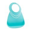 Make My Day Silicon Baby Bib with Pearls, Blue/White by