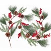 DearHouse 6FT Berry Pine Christmas Garland with Spruce Cypress Berries
