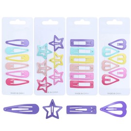 Hair Pins, Patch Pins, Hair Clips, Set of 24, 6 Colors, Colorful, Stars, Heart, Water Drop, Square, Snap Hair Clip, Sleep Pin, Hair Accessory, Bangs, Patch Closure, Girls, Kids, Children's Hair Clip, Color Pins, Arrangement Pins, Hair Clips, For Kids, Kindergarten, Preparation, Girls, Baby Shower, DIY, Present, Birthday