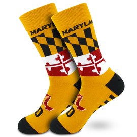 Maryland Flag Socks, Novelty MD State Crew Socks for Men and Women 1 Pair