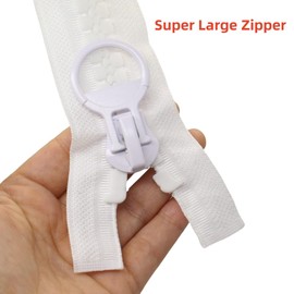 YaHoGa- 200Cm #20 Super Large Separating Giant Plastic Zippers for Sewing Tents Coats Overcoats Boat Cover Canvas Heavy Duty Huge Resin Vislon Zippers (78 White)