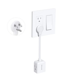 TROND Flat Outlet Extender with 6 Inch Cord - ETL Listed Flat Plug Extension Outlet Splitter Adapter, Electrical 3 Way Multi Wall Plug Extender for Home Office Dorm Room Cruise Ship Travel, White