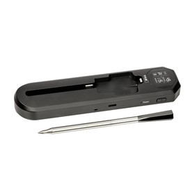 TFA Dostmann SMART BBQ 2 Fleischthermometer Kabellos 100 m, 14.1517.01, Grillthermometer, Bratenthermometer, für Grill Smoker Backofen Airfryer, Geschirrspüler geeignet, bis 300°C, schwarz