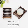 Soap Dishes Rectangle Natural Wood Soap Holder with Drainage Soap
