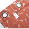 MIUCO Floral Embroidered Semi Sheer Curtains Faux Linen Grommet Window