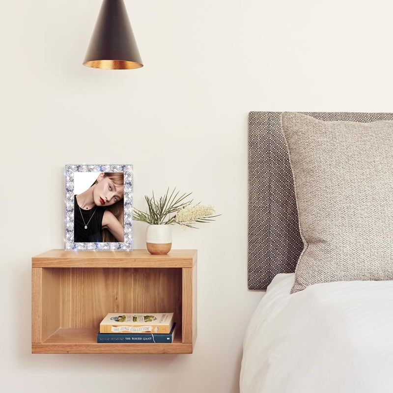 GUFONKOD Design 5x7 bling Picture Frame Glitter Sparkle Rectangle Diamond