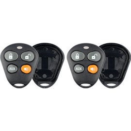 KeylessOption Keyless Entry Remote Control Starter Car Key Fob Case Shell Outer Cover Button Pads For Viper Automate Alarms (Pack of 2)