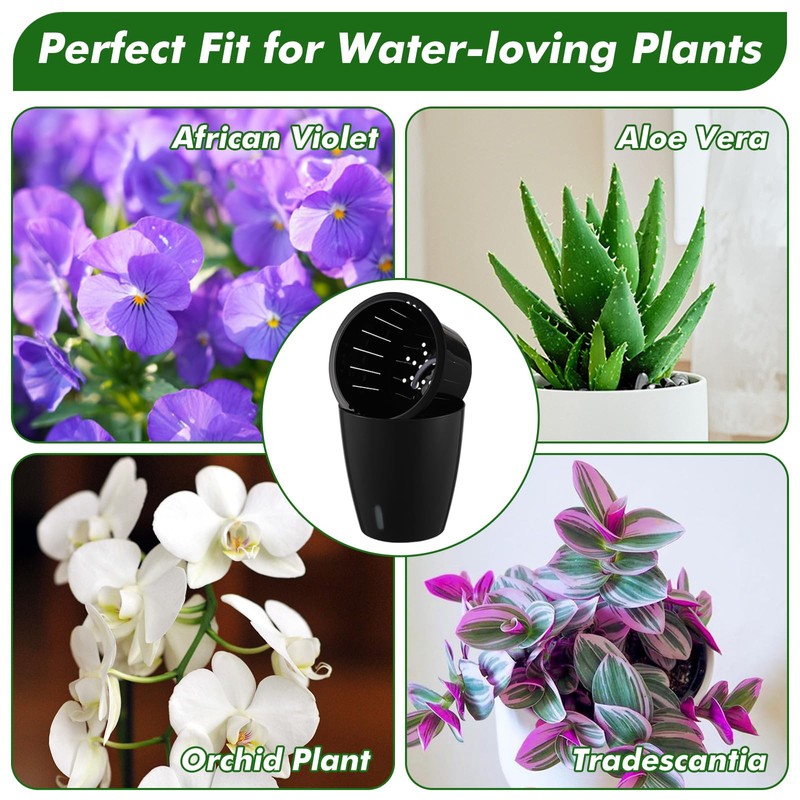 Planterhoma 5/6.7 Inch Self Watering Pots for Indoor Plants, 8