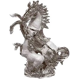 CRYSTAL CROWN Silver Horse Foal Ornament with Crushed Diamond Bling - Romany Inspired Ceramic Perfect for Home Office, Birthday, and Housewarming Gifts