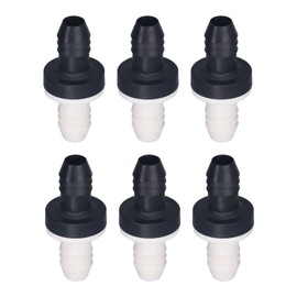 6Pcs Check Valve Plastic Non Return 1 Way Inline Valve for Liquid and Gas 3/8inch 10MM Interface Diameter CDBS6 ABS Shell Silicone Rubber Diaphragm