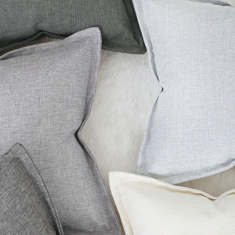 Madizz Set of 2 Linen Cushion Covers with Broad Edge