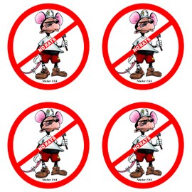 4 Set - Funny No Rats Hard Hat Stickers Union Decals for Hard Hat, Toolbox, Laptop