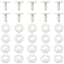 TOAOB 10 Set Doll Joints 35 mm White Plastic Animals Joints Safety Joints for Doll Making Limbs and Head Joints