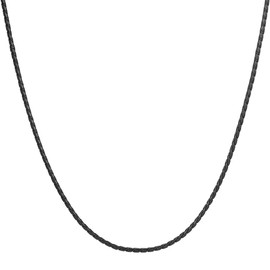 FOSIR 2mm Titanium Steel Unique Black Snake Chain Necklace for Men and Women, Twist Mens Chain (24 Inch)