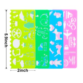 Cityrosy 32 pcs Drawing Stencils,Rainbow Scratch Paper for Stencils, Kids Activity Kit,Suitable for Classroom,Birthday,Party