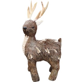 WAYUTO Christmas Reindeer Straw Ornament Deer Elk Statue Cute Rustic Decorations Merry Christmas Party Home Office Garden Outdoor Handmade Craft Supplies Tabletop Multi-Styles Unique Display