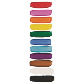 S&S Worldwide Color Splash! Liquid Tempera Bulk Paint, Set of 12 in 11 Bright Colors, 16-oz Easy-Pour Squeeze Bottles, For Arts & Crafts, School, Classroom, Poster Paint, For Kids & Adults, Non-Toxic.