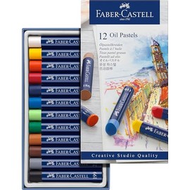 Faber-Castell Creative Studio Oil Pastel Crayones - 12 colores vibrantes