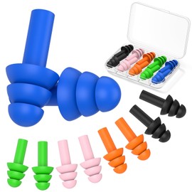 5 Pares Tapones de Oido de Silicona Impermeables con Estuche                                                                                          