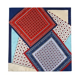 DAMILY Set of 2 Bandanas Men's Headscarf, Silky Vintage Bandana for Men and Women, Coloured Head Square Scarf, Satin Headscarf, 70 x 70 cm, blue