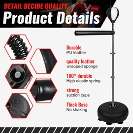 Generic Boxing Speed Trainer ball Boxing Refle Bag Boxing Speed Trainer Punching Bag Spinning Bar Teen, Black, JR-0098