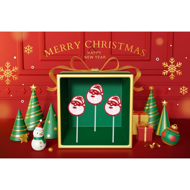 Fruidles Christmas Santa Clause Tattoo Lollipop, Mixed Fruit Flavor, Made