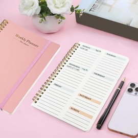 Weekly Planner To Do List Notebook A5 Daily Planners Undated Diary 52 Weeks Work Notebook with Habit & Routine Tracker for Teacher Students School Fitness Work Organizer
