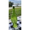 Vintage Decanter Fish Shaped Glass 13" Green Italian Wine Bottle