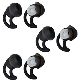 Rhinenet Ersatz-Ohrstöpsel für Bose QC20 QC20i QC30 SoundSport SIE2i IE2 IE3, weiches Silikon, 3 Paar (schwarz, Kleine Größe)