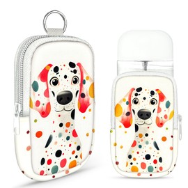 Energymax Hand Sanitizer Spray Case, Portable Hand Sanitizer Holder, Mini Pouch, Zippered Pouch Case for Hand Sanitizer, Fashion Accessory with Snap Hook Hand Sanitizers 1FL. OZ., Spotted Dog