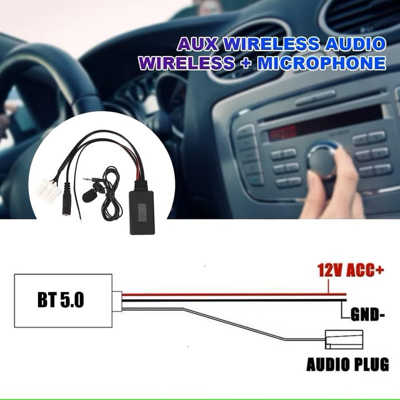 Car Radio Wireless Bluetooth Module Aux Adapter Music Audio Adapter