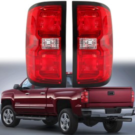 MiKaFex Tail Light Housing Compatible With 2014-2019 Chevy Silverado 1500 2500 HD 3500 HD 2015-2019 GMC Sierra 3500HD 2019 Silverado 1500LD Driver and Passenger Side Red Rear Brake Lamps Without Bulb
