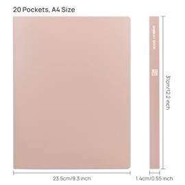 Comix A4 Display Books 20 Pockets Display Folders with Plastic Sleeves, a4 Document Folders with Plastic Pockets, Morandi Color Presentation Project Folder for Office,Home,School, Pack of 5 (5 colour)