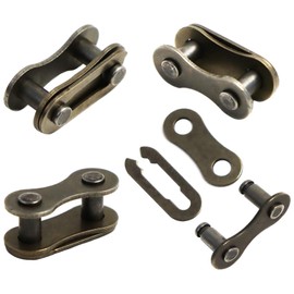 Hyamass 4 Pairs Bicycle Missing Link Single/1 Speed Chain Reusable Steel Bike Chain Link（Brown）