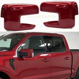 Torox 2021-2024 2025 Ford F150 Mirror COVERS W/Turn Signal Hole D4 RAPID RED METALLIC
