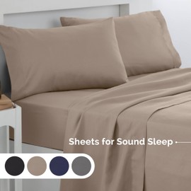 Martex Easy Living 4-Piece Queen Microfiber Sheet Set – Brushed Microfiber Sheets – Easy Care – Wrinkle Resistant – Durable Bed Sheets – Lightweight Bedding Set – Khaki