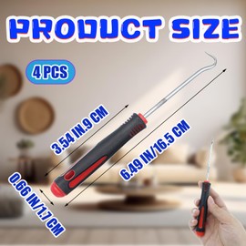 Car Hook and Pick Set, 4pcs Lock Mechanics Pick Terminal Hand Hooks o Ring Pry Bar Tool Remover Mechanic Tool for Car Auto Vehicle Repair