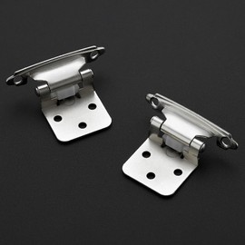 30 Pack 15 Pair Brushed Nickel Cabinet Hinges, 1/2" Overlay Kitchen Hinges