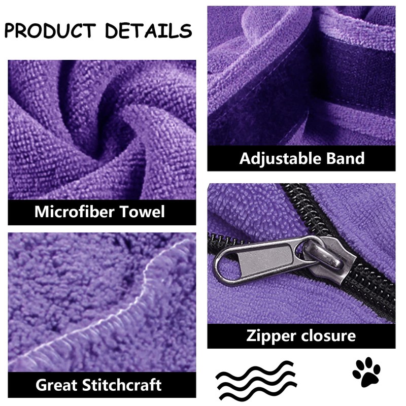 Premium Microfiber Dog Drying Bag - Quickly Removes Water Mud